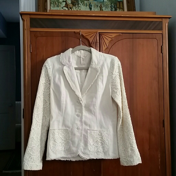 SUNDANCE Ecru Lace Jacket SZ. 2 - Picture 5 of 8